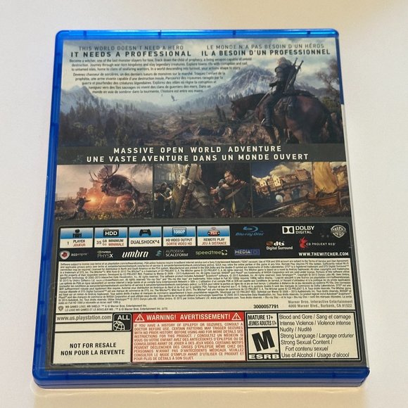 The Witcher Wild Hunt Sony PS4 Playstation 4 Complete in Box - Picture 2 of 3